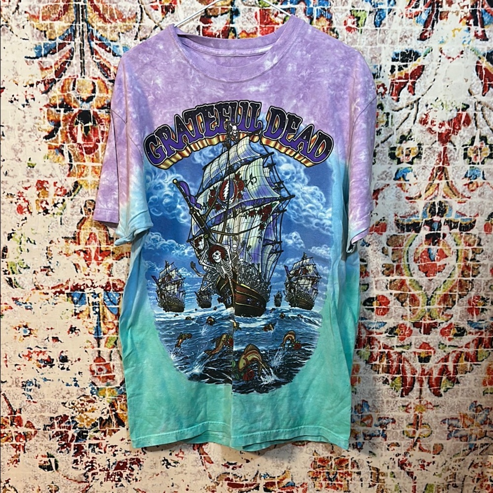 Liquid Blue Grateful Dead Tie-Dye Tee - Purple and Aqua
